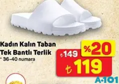 JUNO KADIN KALIN TABAN TEK BANTLI TERLİK